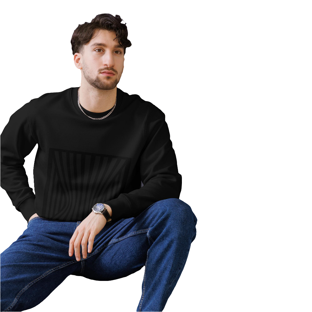 Unisex ECO-tröja 100 % ekologisk bomull, ⚫Svart tryck, S-2XL