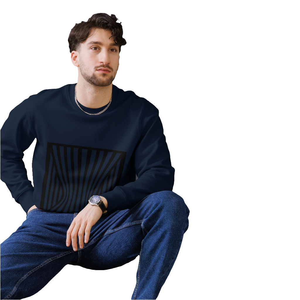 Unisex ECO-tröja 100 % ekologisk bomull, ⚫Svart tryck, S-2XL