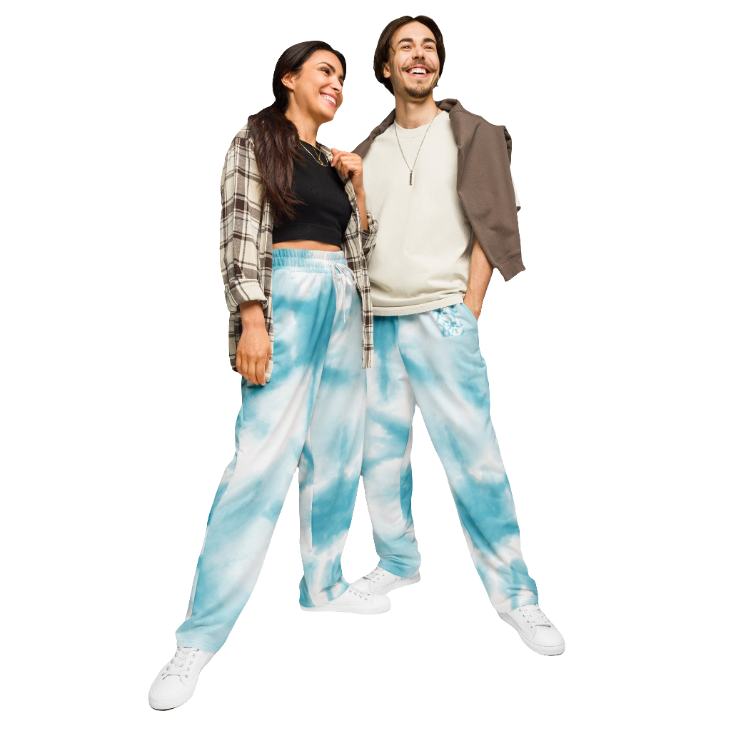 Vida joggingbyxor ♻️ - Ljusblå tie dye