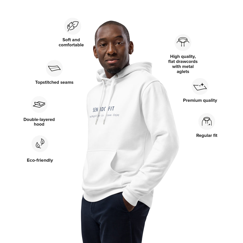 Premium eko-hoodie – SENTIDO-FIT unisexmodell, storlekar XS - 5XL